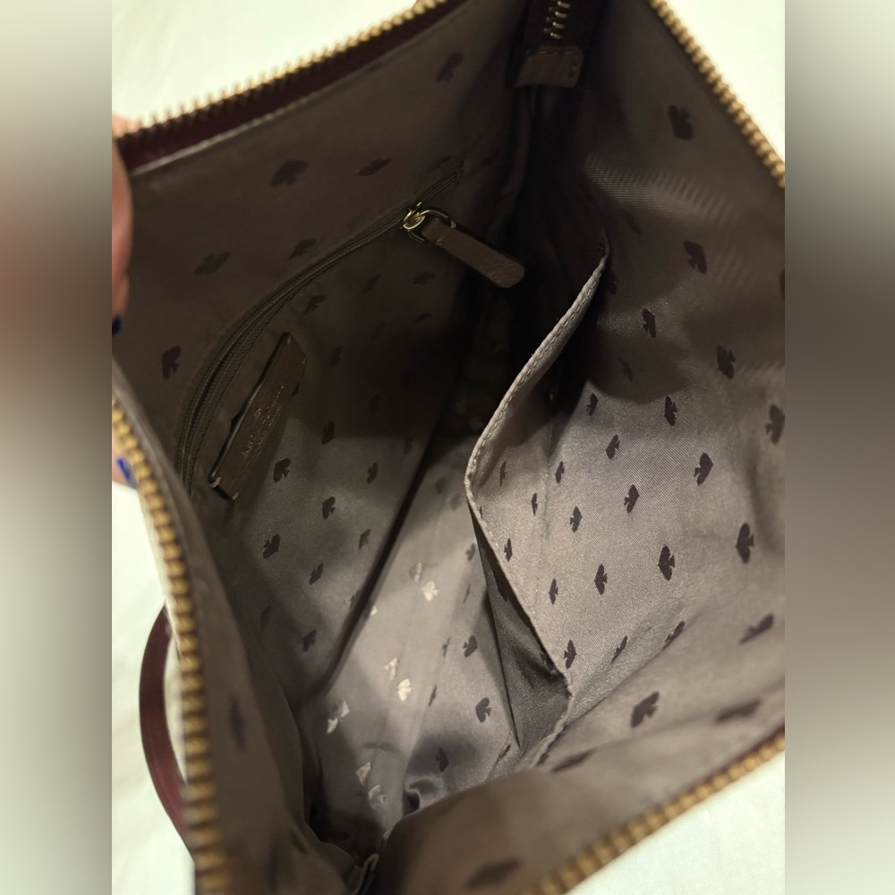 Kate Spade Burgundy, Brown, and Cream Crossbody Bag - Picture 5 of 5